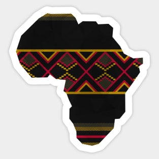 Kente, Africa Map, Black, Ghana Pattern Sticker